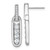 Sterling Silver Rhodium-plated Polished CZ Elongated Oval Post Dangle Earrings