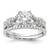 Sterling Silver Rhodium-plated Polished CZ Engagement and Band Set - QR-1B23989E-7350