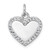 Sterling Silver Rhodium-plated Polished CZ Engraveable Heart Pendant
