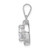Sterling Silver Rhodium-plated Polished CZ Halo Pendant