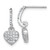 Sterling Silver Rhodium-plated Polished CZ Heart Post Dangle Earrings