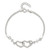 Sterling Silver Rhodium-plated Polished CZ I Heart You w/1in ext Bracelet