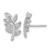 Sterling Silver Rhodium-plated Polished CZ Leaf Post Earrings - QG-793466DF-5430