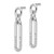 Sterling Silver Rhodium-plated Polished CZ Link Post Dangle Earrings
