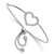 Sterling Silver Rhodium-plated Polished CZ Open Heart Adjustable Bracelet
