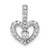 Sterling Silver Rhodium-plated Polished CZ Open Heart Pendant