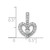 Sterling Silver Rhodium-plated Polished CZ Open Heart Pendant