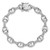 Sterling Silver Rhodium-plated Polished CZ Oval and Mariner Link 7 Inch Bracelet