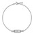 Sterling Silver Rhodium-plated Polished CZ Oval Link 7 inch with 0.5 inch Extender Bracelet