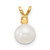 14k 7-7.5mm White Round Freshwater Cultured Pearl and .09EM Emerald Pendant