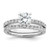 Sterling Silver Rhodium-plated Polished CZ Solitaire Size 8 Engagement Ring and Wedding Band Set