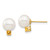 14k 7-7.5mm White Round Freshwater Cultured Pearl and .14CI Citrine Post Earrings