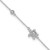 Sterling Silver Rhodium-plated Polished CZ Turtle 9 inch with a 2 inch extention Anklet