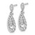 Sterling Silver Rhodium-plated Polished CZ Twisted Teardrop Dangle Post Earrings