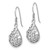 Sterling Silver Rhodium-Plated Polished Domed Filigree Flower Earrings