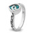 Sterling Silver Rhodium-Plated Polished Double Wave Crystal Inlay Ring - PL-F81F7DB7-7103