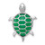 Sterling Silver Rhodium-plated Polished Dyed Jade Quartz Turtle Chain Slide Pendant