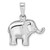 Sterling Silver Rhodium-plated Polished Elephant Pendant