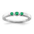Sterling Silver Rhodium-plated Polished Emerald 3 Stone Ring - QR-1434DA3A-3735