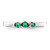 Sterling Silver Rhodium-plated Polished Emerald 3 Stone Ring - QR-1434DA3A-3735