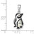 Sterling Silver Rhodium-plated Polished Enamel Penguin Pendant