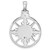 Sterling Silver Rhodium-plated Polished Enameled Compass Rose-tone Pendant