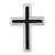Sterling Silver Rhodium-plated Polished Enameled Latin Cross Chain Slide Pendant