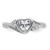 Sterling Silver Rhodium-plated Polished Fancy CZ Center Heart Size 8 Ring
