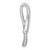 Sterling Silver Rhodium-plated Polished Fancy CZ Ribbon Chain Slide Pendant