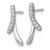 Sterling Silver Rhodium-plated Polished Fancy CZ Ribbon Post Earrings