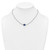 Sterling Silver Rhodium-plated Polished Fancy Emerald-cut Blue and White CZ Halo 16 Inch with 2 Inch Extension Necklace