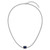 Sterling Silver Rhodium-plated Polished Fancy Emerald-cut Blue and White CZ Halo 16 Inch with 2 Inch Extension Necklace