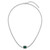Sterling Silver Rhodium-plated Polished Fancy Emerald-cut Green and White CZ Halo 16 Inch with 2 Inch Extension Necklace