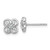 Sterling Silver Rhodium-plated Polished Fancy Flower CZ Post Earrings