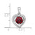 Sterling Silver Rhodium-plated Polished Fancy Garnet and White Topaz Heart Pendant