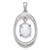 Sterling Silver Rhodium-plated Polished Fancy Lab Created Opal and White Topaz Oval Pendant