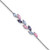 Sterling Silver Rhodium-plated Polished Fancy Pink and Purple Marquise CZ 7 Inch Bracelet