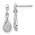 Sterling Silver Rhodium-plated Polished Fancy Teardrop CZ Dangle Post Earrings