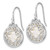 Sterling Silver Rhodium-plated Polished Filigree Mother of Pearl Filigree Circle Dangle Earrings