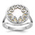 Sterling Silver Rhodium-plated Polished Filigree Mother of Pearl Filigree Circle Size 6 Ring