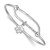 Sterling Silver Rhodium-plated Polished Flower Adjustable Baby Bangle