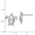 Sterling Silver Rhodium-Plated Polished Flower Back Turtle Post Earrings