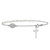 Sterling Silver Rhodium-plated Polished Freshwater Cultured Pearl Cross and Miraculous Medal 10 Inch Anklet
