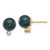 14k 7-8mm Black Round Akoya Saltwater Cultured Pearl and .10 Carat Diamond Post Earrings