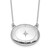 Sterling Silver Rhodium-plated Polished Front/Brushed Back 1/20 ct. Diamond Floral 18.75 inch with 2 inch ext. 20mm Oval Locket Necklace