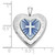Sterling Silver Rhodium-plated Polished Front/Brushed Back Blue Cross Resin Cameo 20mm Heart Locket