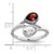 Sterling Silver Rhodium-plated Polished Garnet & White Topaz ByPass Ring - QR-DB20FAF0-6821
