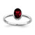 Sterling Silver Rhodium-plated Polished Garnet Oval Ring - QR-8BF396F4-1854