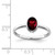 Sterling Silver Rhodium-plated Polished Garnet Oval Ring - QR-8BF396F4-1854