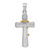 Sterling Silver Rhodium-plated Polished Gold Tone Double Cross Pendant